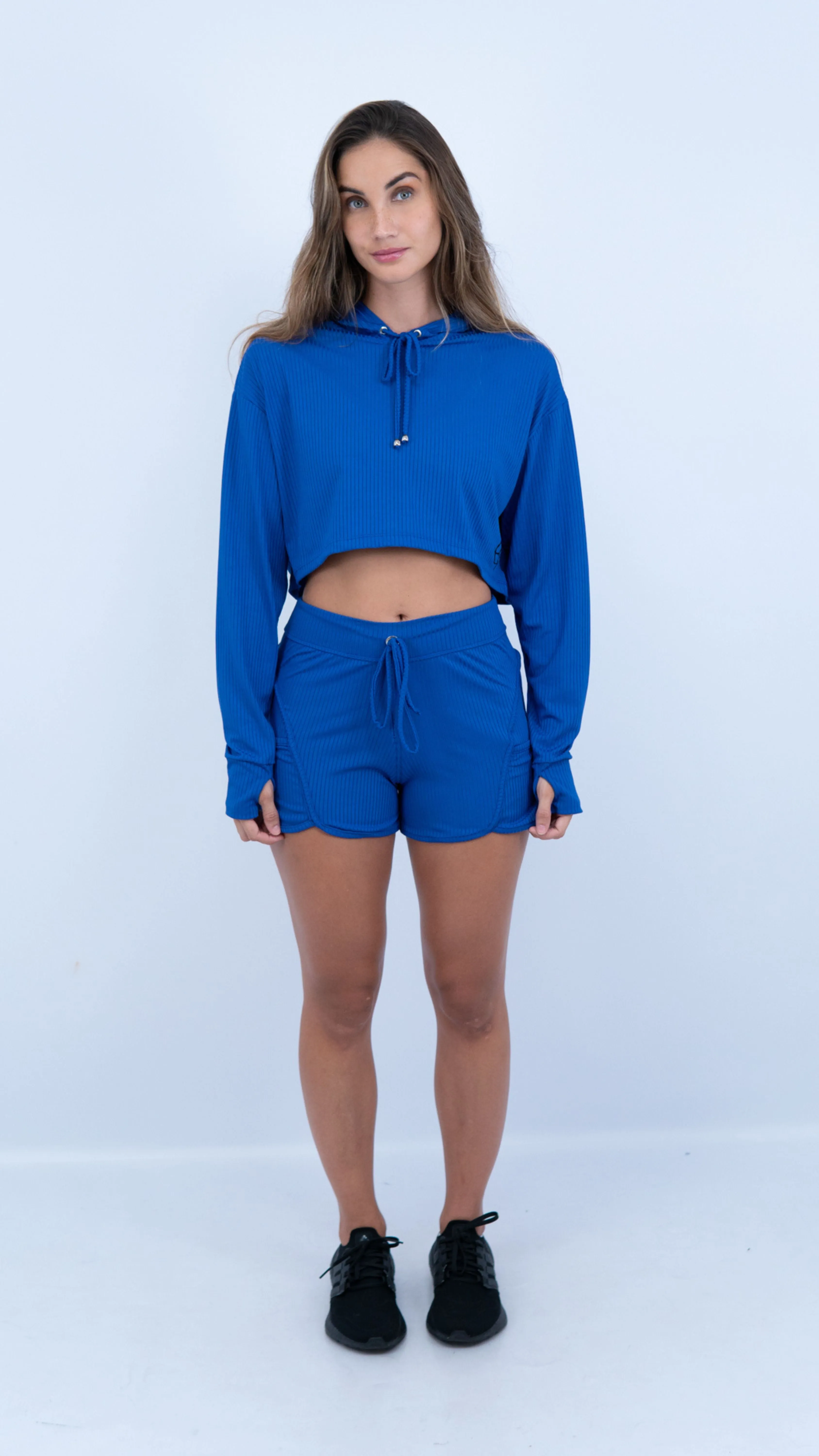 Royal Ribbed Lizie Hoodie