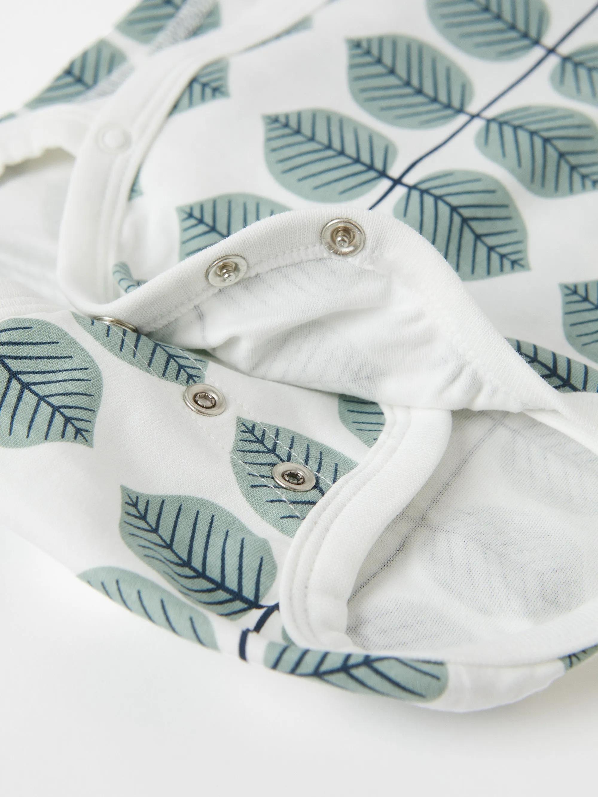Scandi Leaf Wraparound Baby Bodysuit