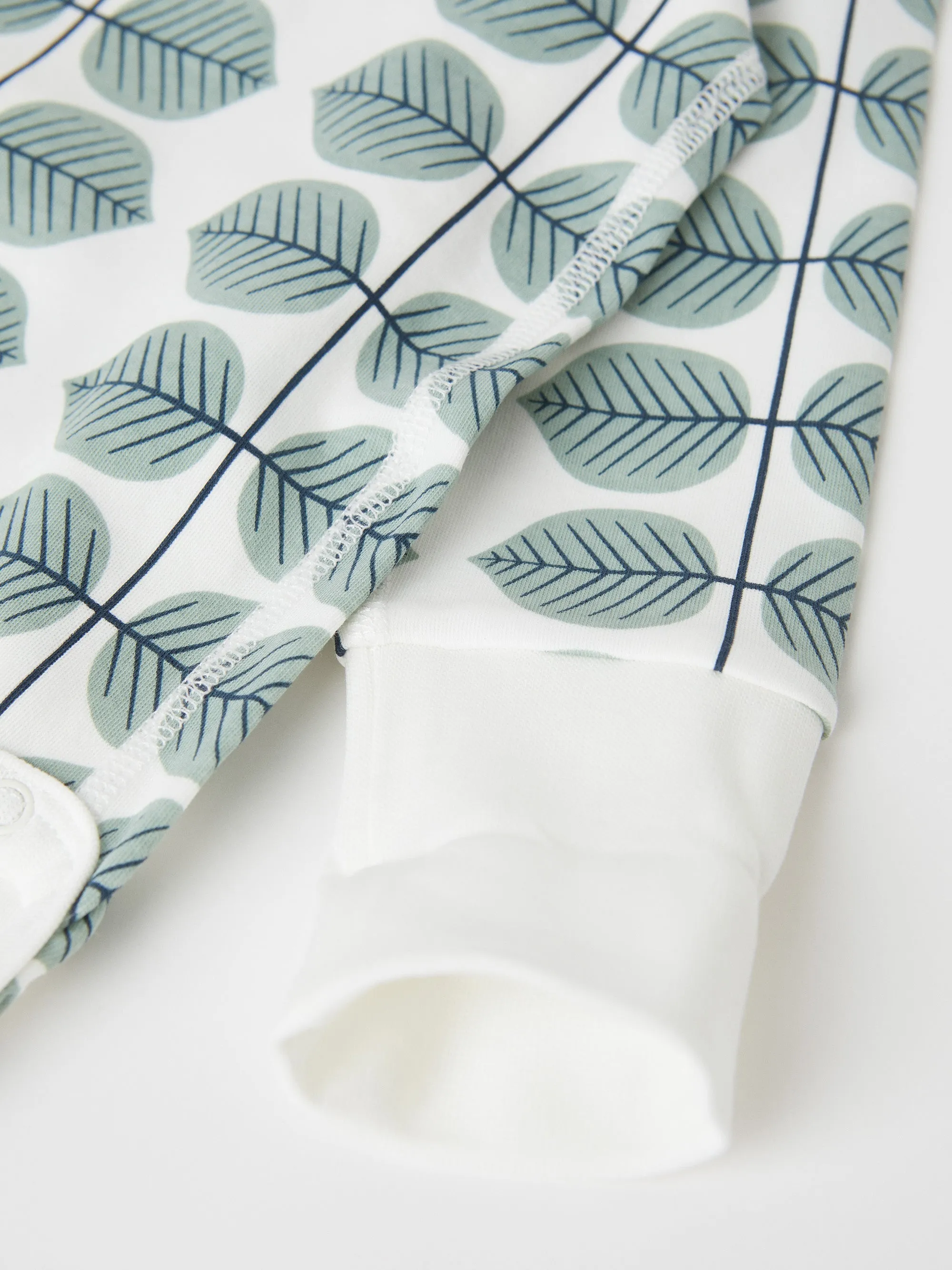 Scandi Leaf Wraparound Baby Bodysuit