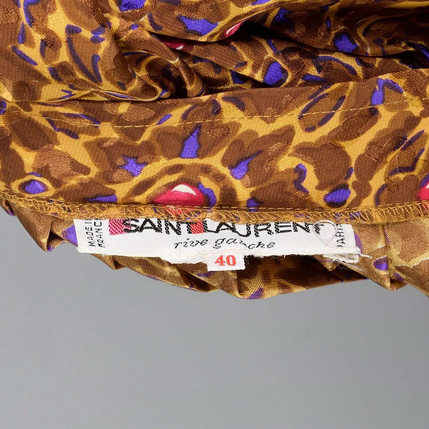 Small Yves Saint Laurent Rive Gauche 1980s Silk 2 Piece Dress