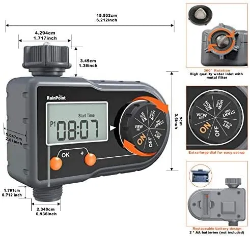 Sprinkler Timer Programmable Automatic/Manual Irrigation System