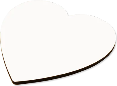 SUBLIMATION WHITE HARDBOARD HEART SHAPED COASTERS - 3.875" X 4"