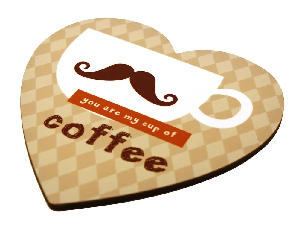 SUBLIMATION WHITE HARDBOARD HEART SHAPED COASTERS - 3.875" X 4"