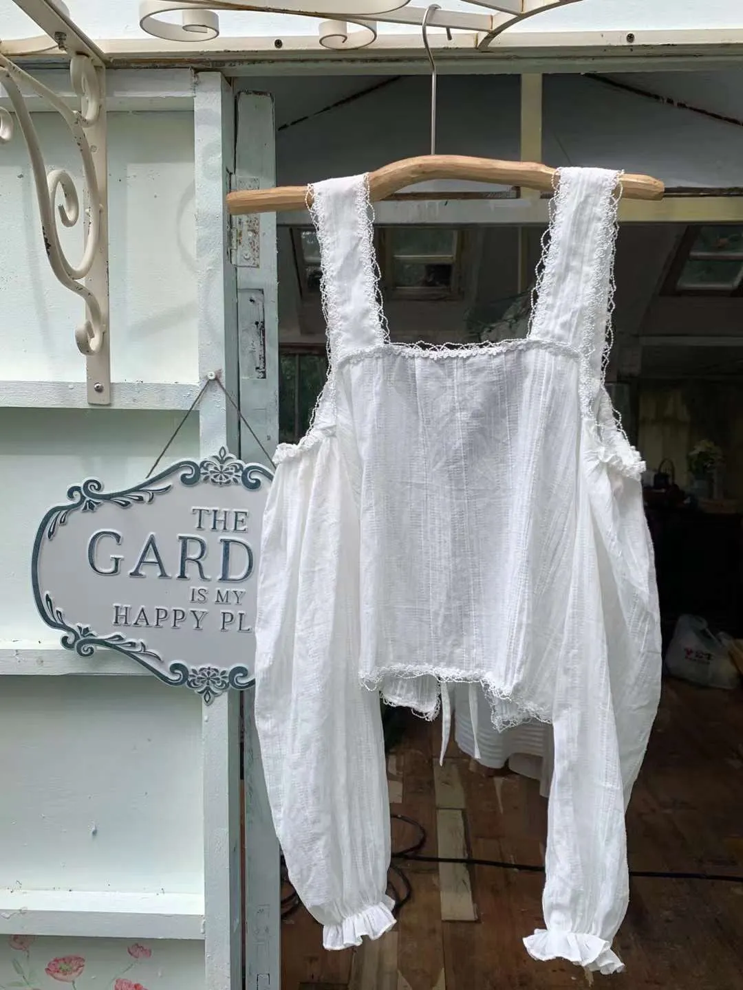 [Tailor Made] Angel Aroma Handmade Crop Top Off-shoulder Shirt