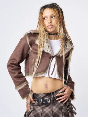 Tawnee Fur Suede Cropped Jacket