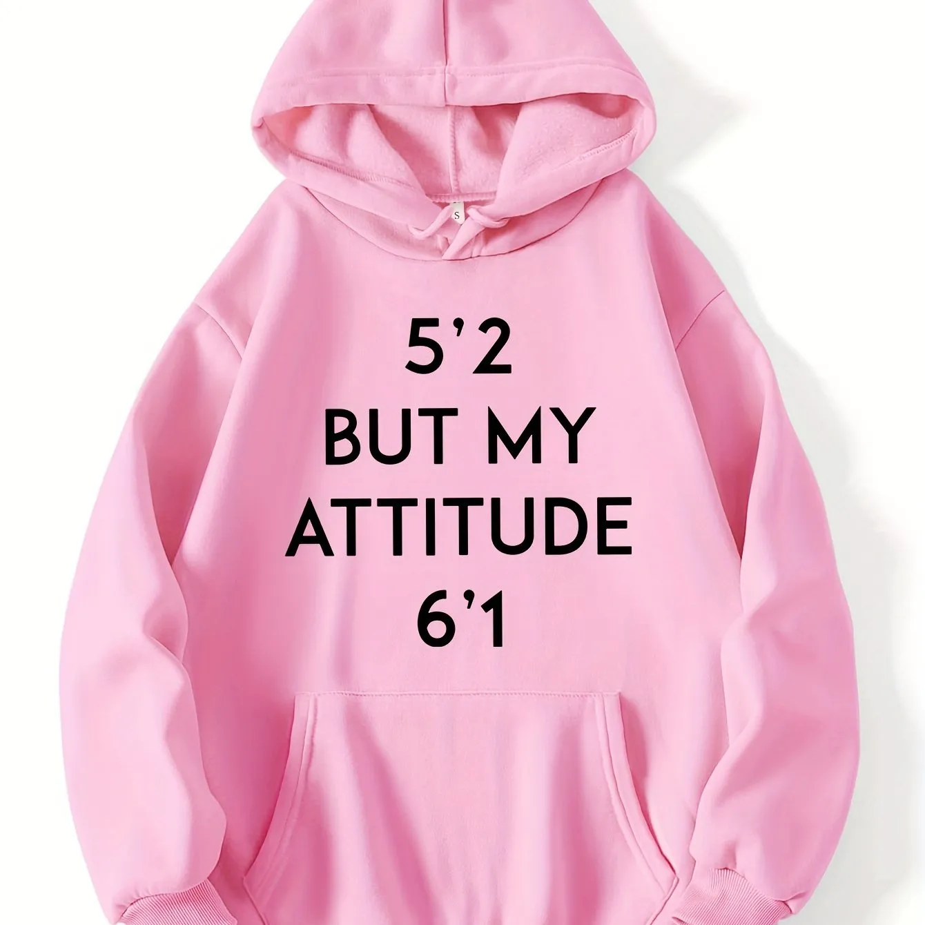 Trendy Letter Print Womens Hoodie - Stylish Kangaroo Pocket & Adjustable Drawstring Hood - Comfortable Long Sleeve Sweatshirt for Casual Wear