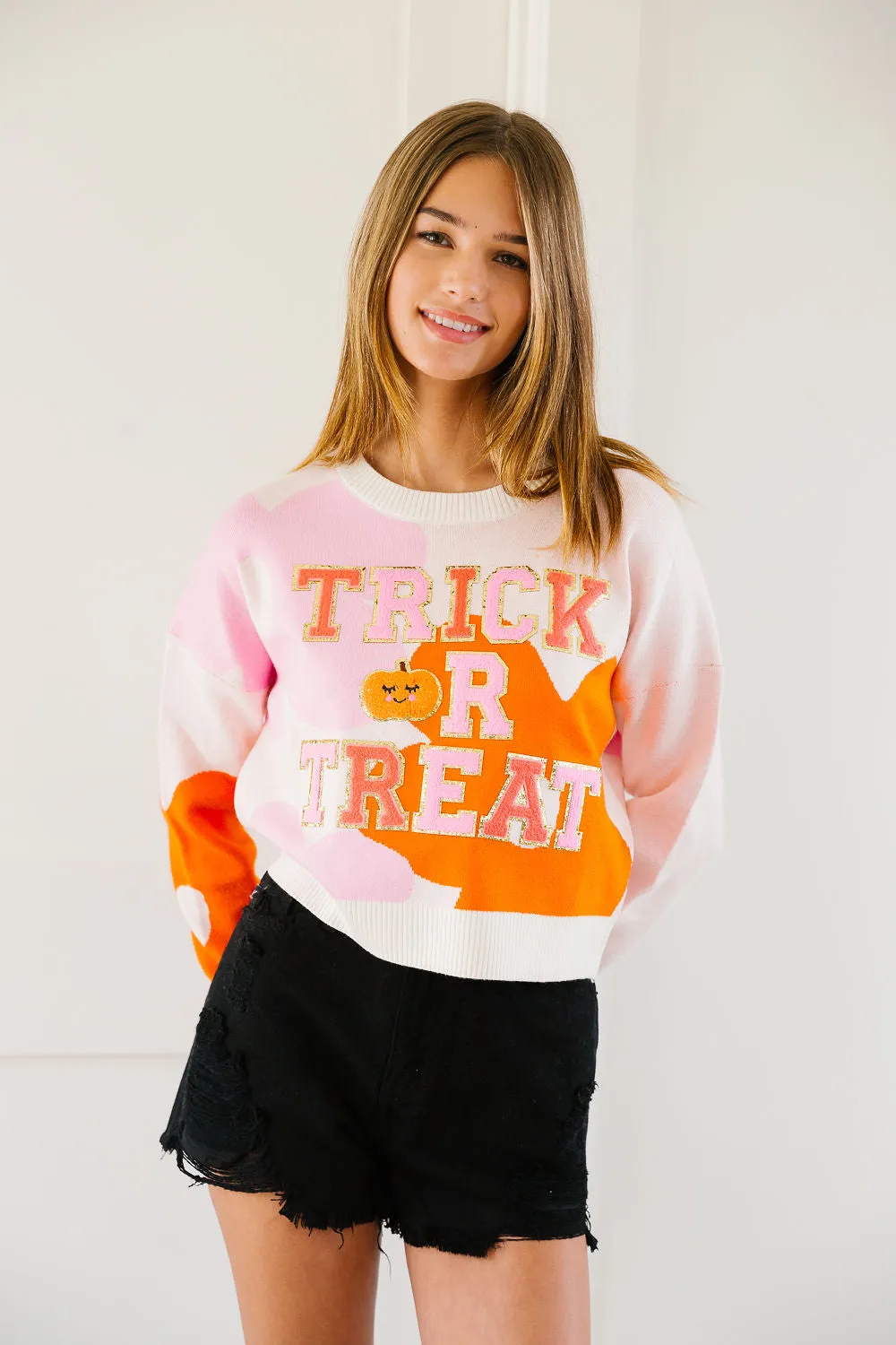TRICK OR TREAT FLORAL SWEATER