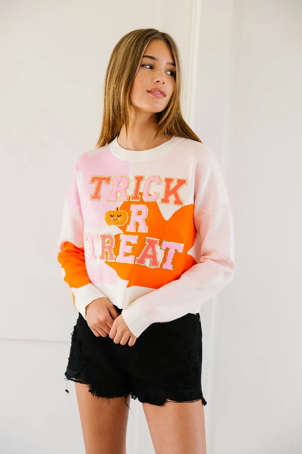 TRICK OR TREAT FLORAL SWEATER