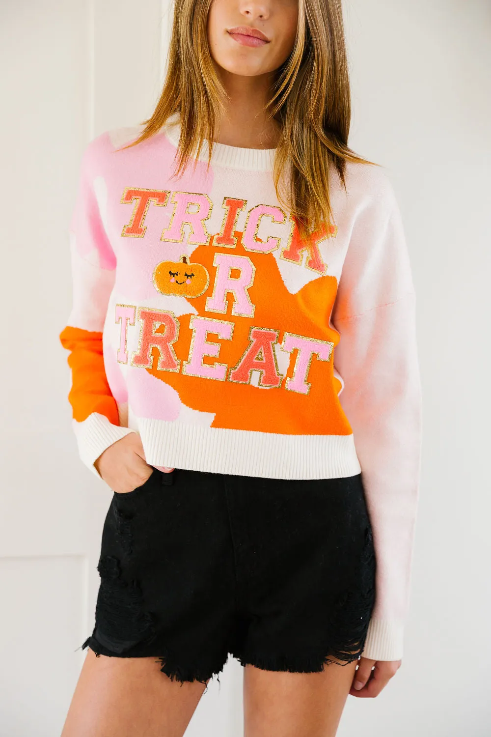 TRICK OR TREAT FLORAL SWEATER
