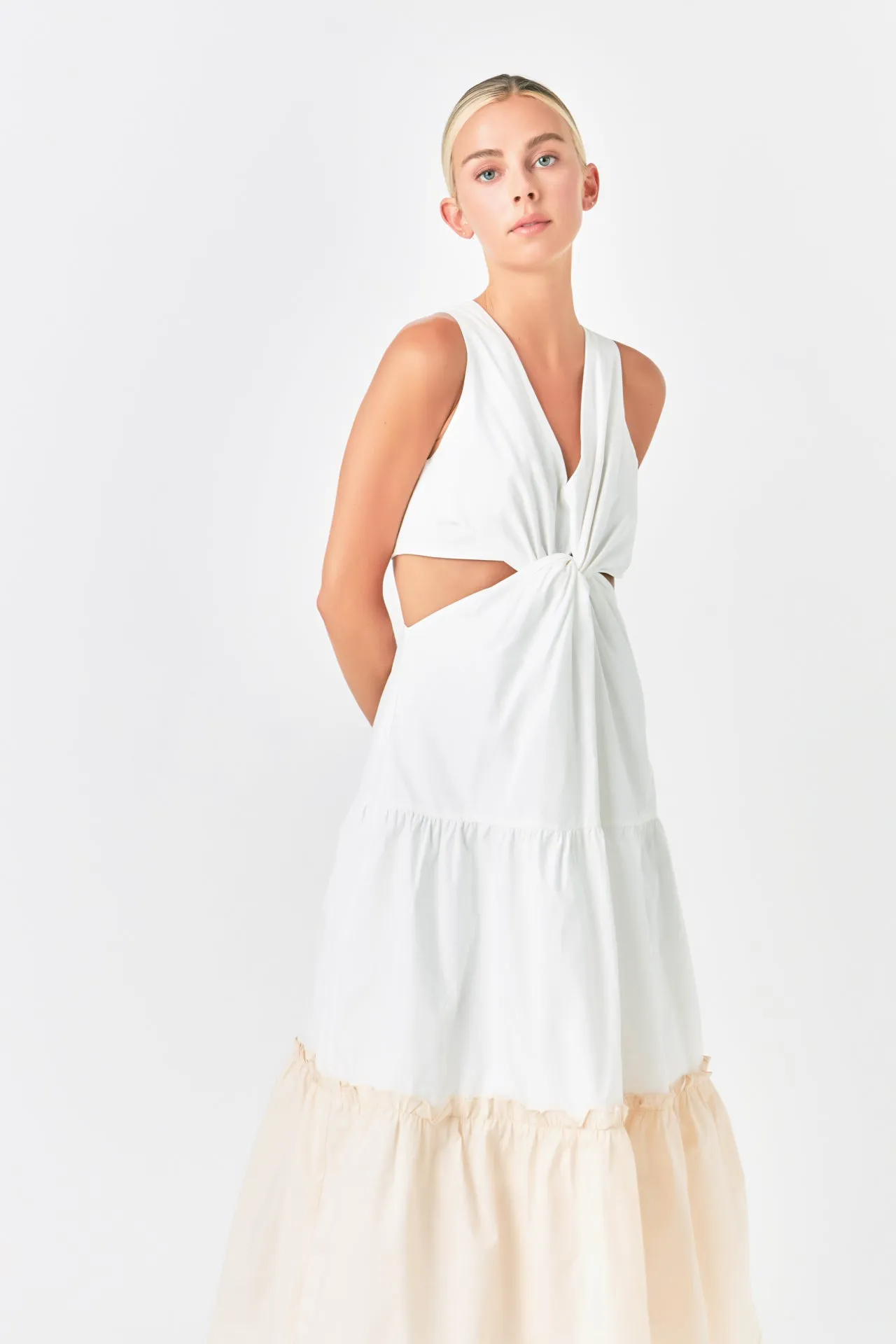 Twist Cut Out Color Block Maxi