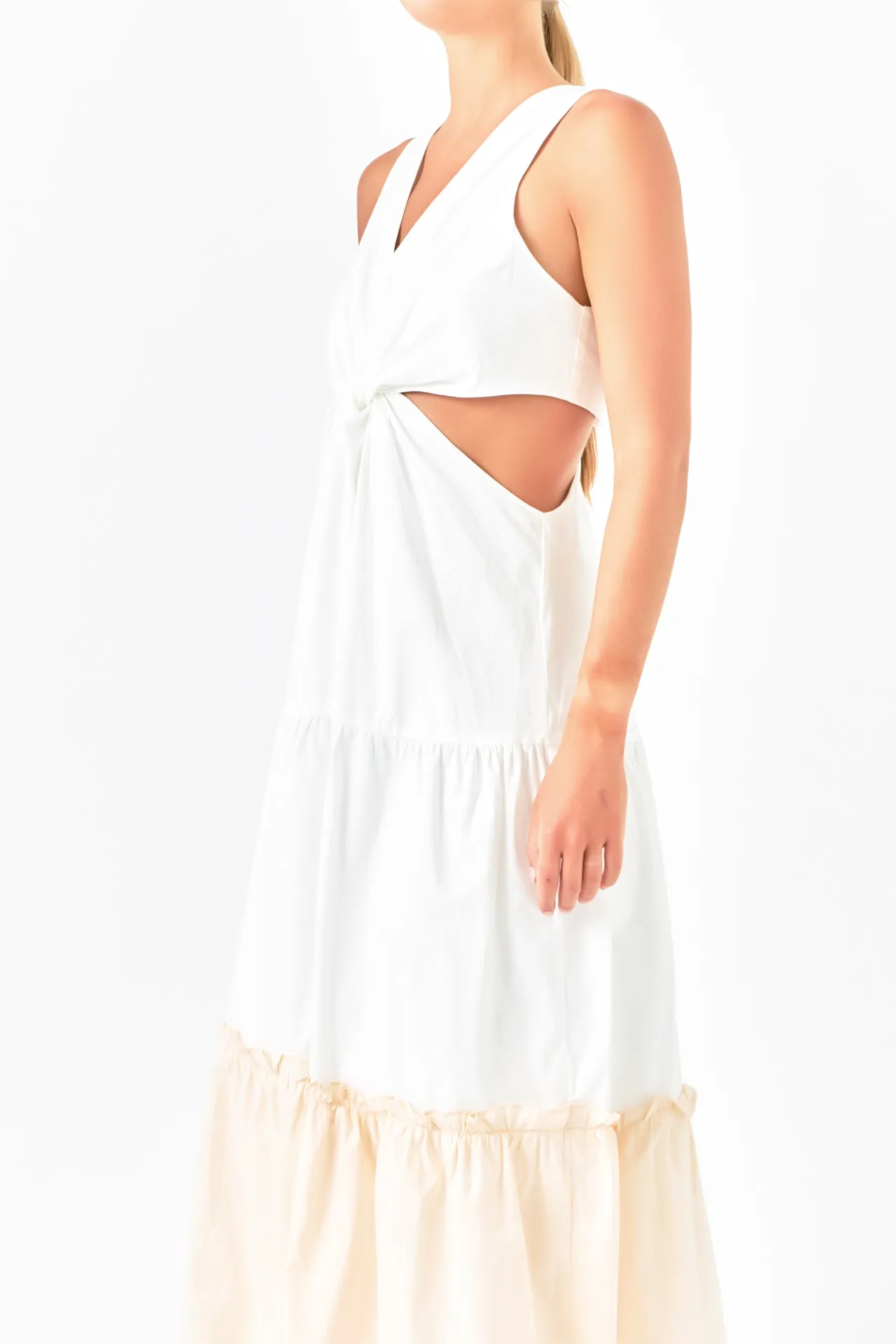 Twist Cut Out Color Block Maxi