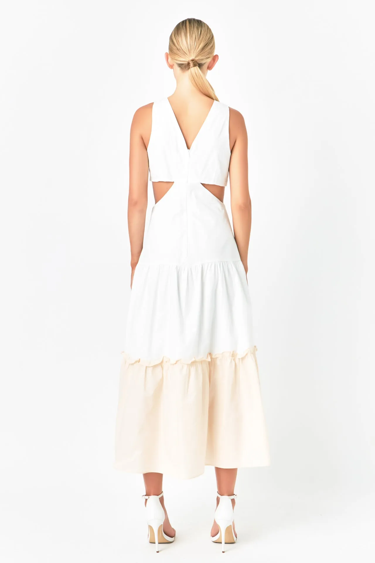Twist Cut Out Color Block Maxi