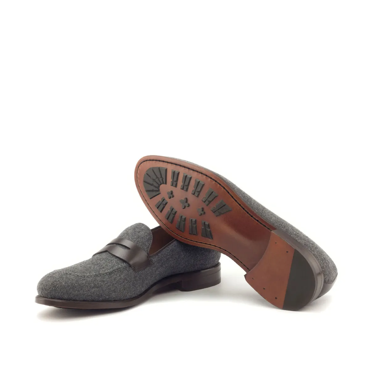 Unique Handcrafted Flannel Grey Slip on Loafer