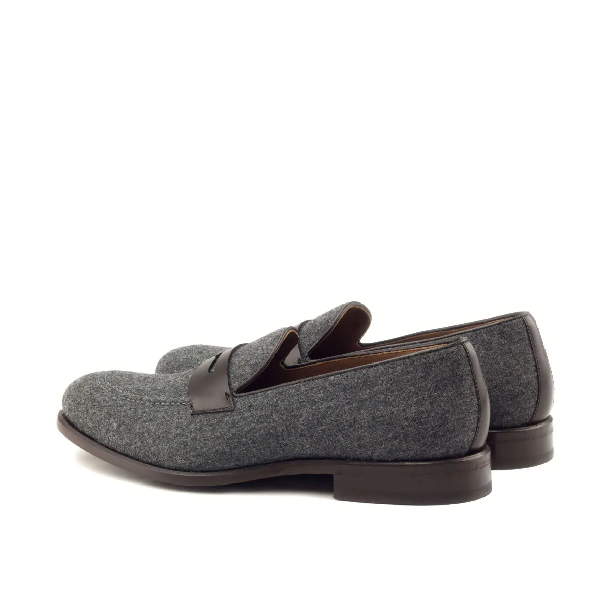 Unique Handcrafted Flannel Grey Slip on Loafer
