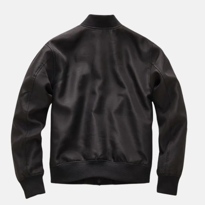 Women's Black Leather Bomber Moto Jacket