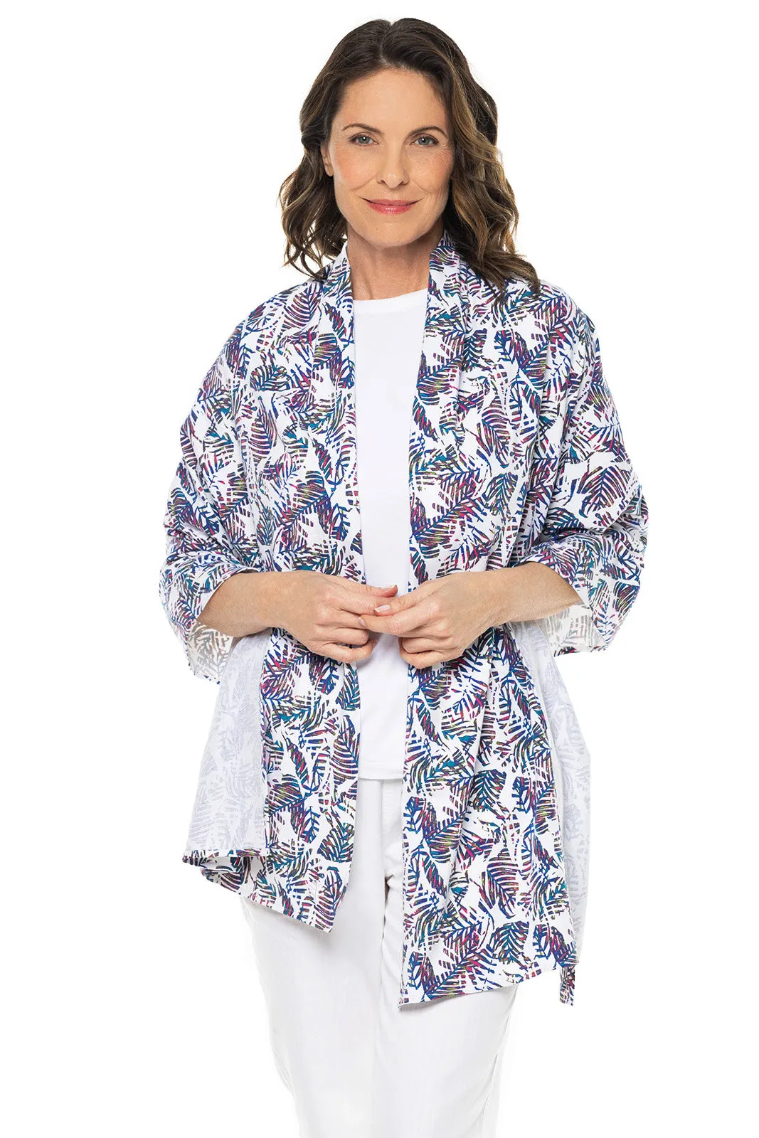 Women's Sanibel Everyday Beach Shawl  |  Magnolia Pink Beach Leaves