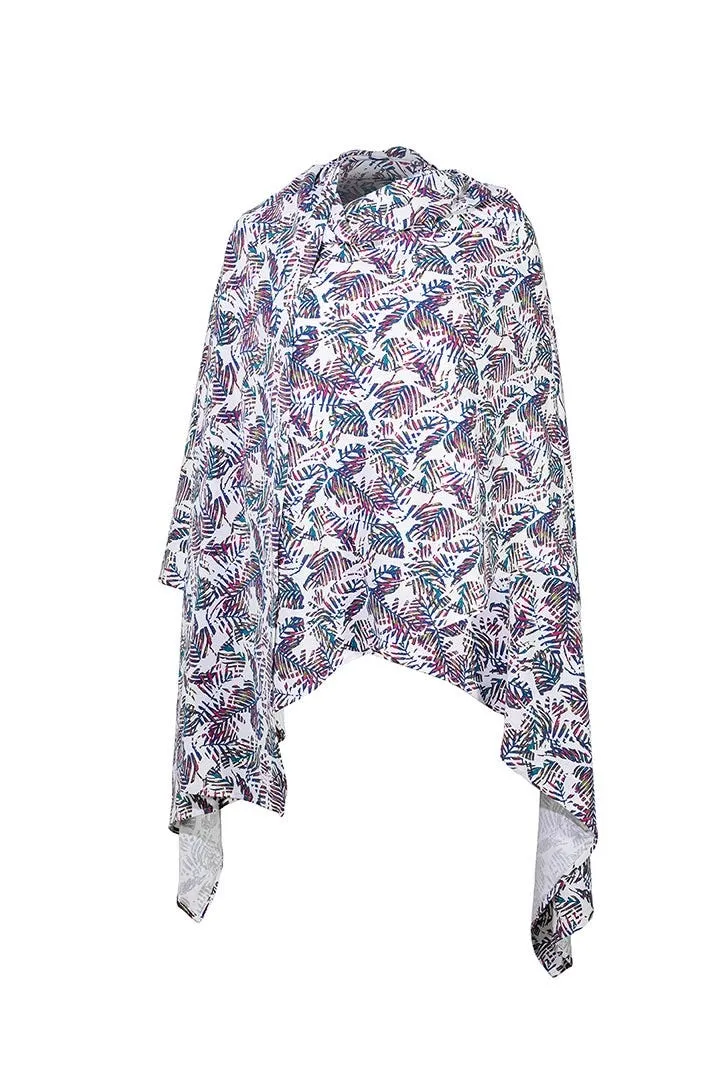 Women's Sanibel Everyday Beach Shawl  |  Magnolia Pink Beach Leaves