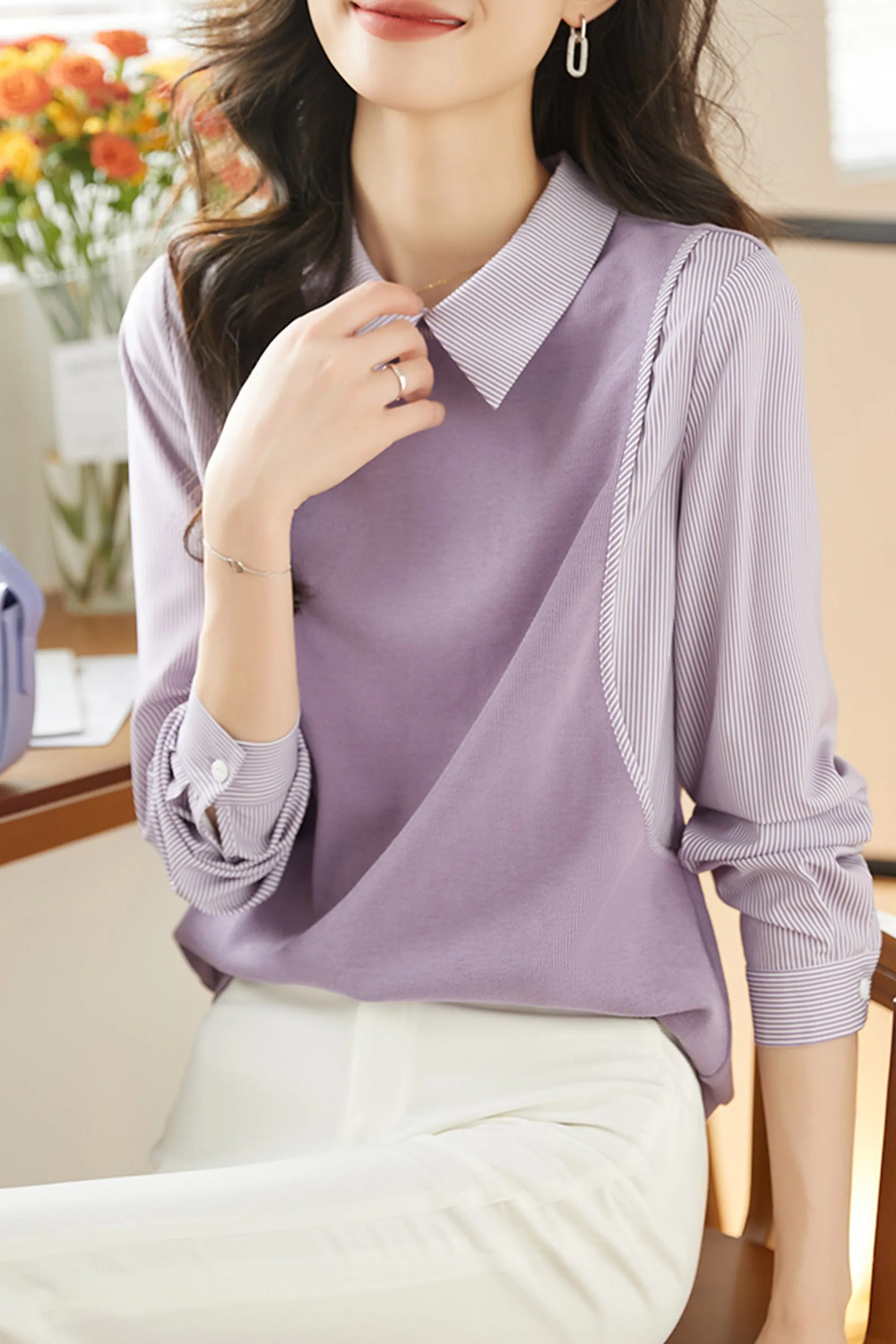 Women's Vintage Knit Casual Tunic Top