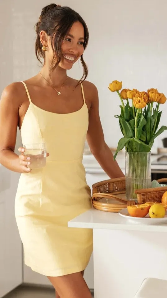 Yellow Slip Mini Dress